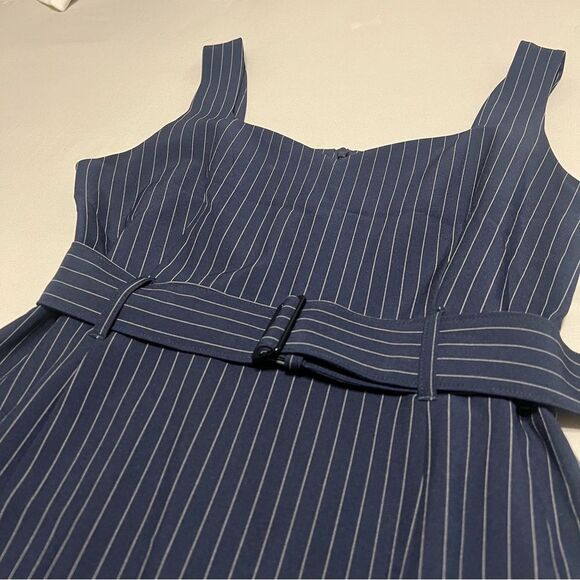 Banana Republic Factory 6P Navy Pinstripe Sleeveless Midi Dress - Picture 5 of 7